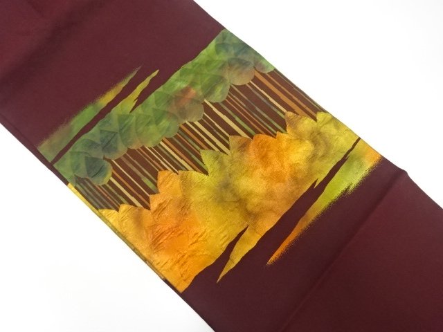 JAPANESE KIMONO / TREE PATTERN WOVEN THE HAZE NAGOYA OBI